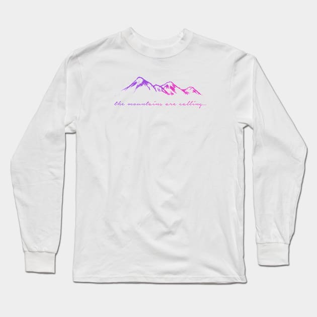 'The Mountains Are Calling' Design Long Sleeve T-Shirt by StylishTayla